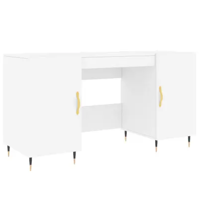 vidaXL Pisalna miza bela 140x50x75 cm inženirski les