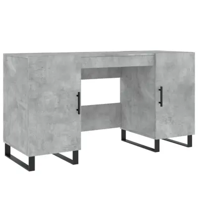 vidaXL Pisalna miza betonsko siva 140x50x75 cm inženirski les