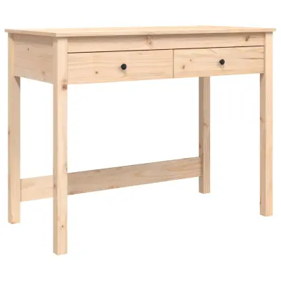 vidaXL Pisalna miza s predali 100x50x78 cm trdna borovina
