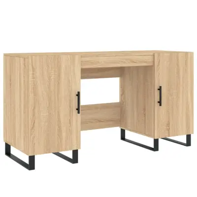 vidaXL Pisalna miza sonoma hrast 140x50x75 cm inženirski les