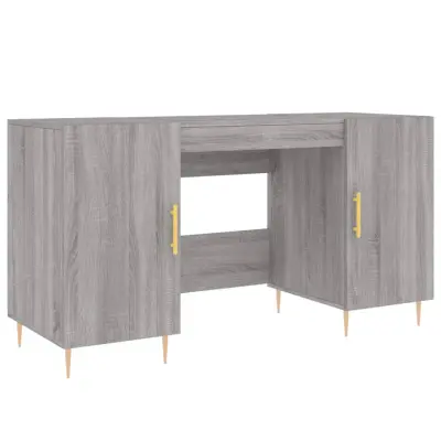 vidaXL Pisalna miza siva sonoma 140x50x75 cm inženirski les