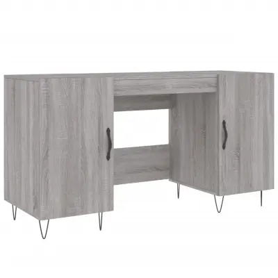 vidaXL Pisalna miza siva sonoma 140x50x75 cm inženirski les