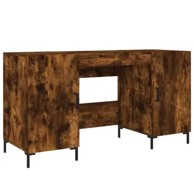 vidaXL Pisalna miza dimljeni hrast 140x50x75 cm inženirski les