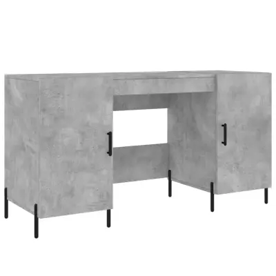 vidaXL Pisalna miza betonsko siva 140x50x75 cm inženirski les