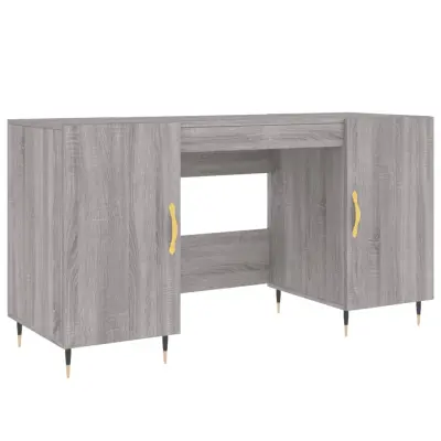 vidaXL Pisalna miza siva sonoma 140x50x75 cm inženirski les