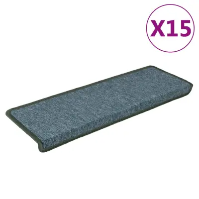 vidaXL Preproge za stopnice 15 kosov 65x21x4 cm zelene