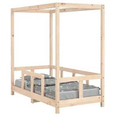 vidaXL Otroški posteljni okvir 70x140 cm trdna borovina