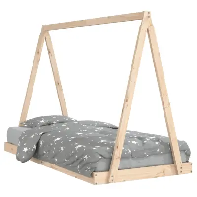 vidaXL Otroški posteljni okvir 90x190 cm trdna borovina