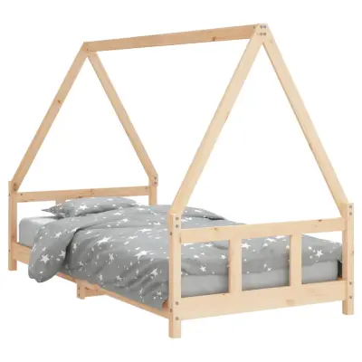 vidaXL Otroški posteljni okvir 90x190 cm trdna borovina