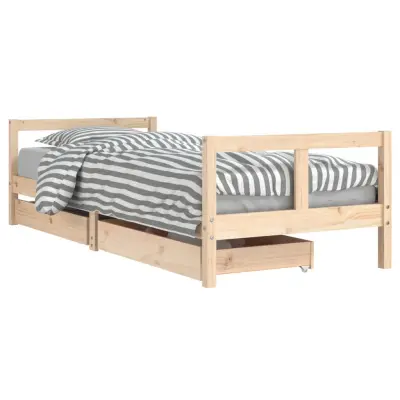 vidaXL Otroški posteljni okvir s predali 80x200 cm trdna borovina