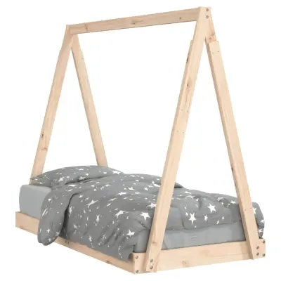 vidaXL Otroški posteljni okvir 70x140 cm trdna borovina