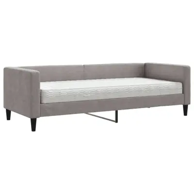 vidaXL Dnevna postelja z vzmetnico taupe 80x200 cm blago