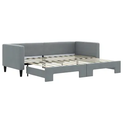 vidaXL Izvlečna dnevna postelja svetlo siva 80x200 cm blago