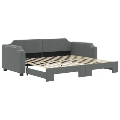 vidaXL Izvlečna dnevna postelja temno siva 80x200 cm blago
