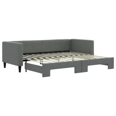 vidaXL Izvlečna dnevna postelja temno siva 80x200 cm blago