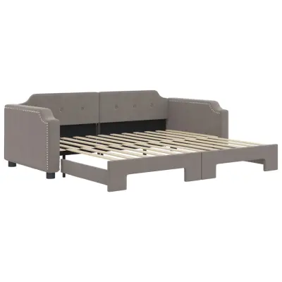 vidaXL Izvlečna dnevna postelja taupe 100x200 cm blago