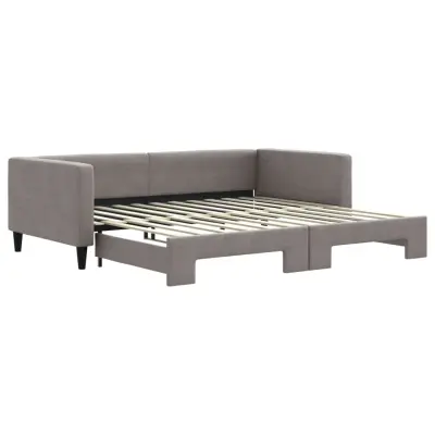 vidaXL Izvlečna dnevna postelja taupe 100x200 cm blago