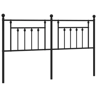 vidaXL Kovinsko posteljno vzglavje črno 160 cm