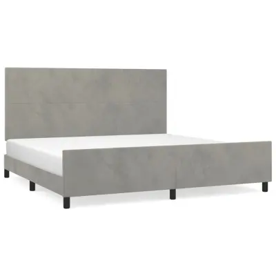 vidaXL Posteljni okvir brez vzmetnice svetlo siv 200x200 cm žamet