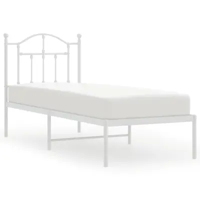 vidaXL Kovinski posteljni okvir brez vzmetnice z vzglavjem 75x190 cm