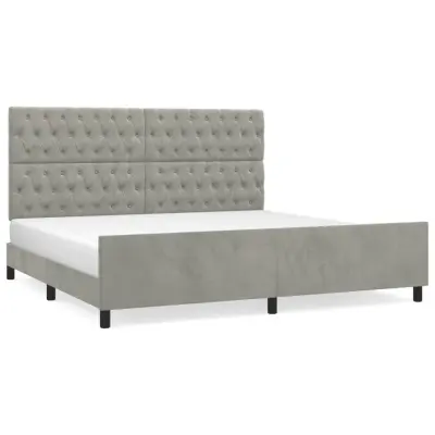 vidaXL Posteljni okvir brez vzmetnice svetlo siv 200x200 cm žamet