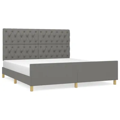 vidaXL Posteljni okvir brez vzmetnice temno siv 160x200 cm blago