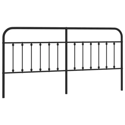 vidaXL Kovinsko posteljno vzglavje črno 200 cm