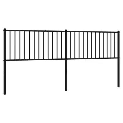 vidaXL Kovinsko posteljno vzglavje črno 200 cm