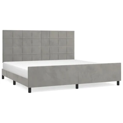 vidaXL Posteljni okvir brez vzmetnice svetlo siv 200x200 cm žamet