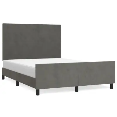 vidaXL Posteljni okvir brez vzmetnice temno siv 140x200 cm žamet