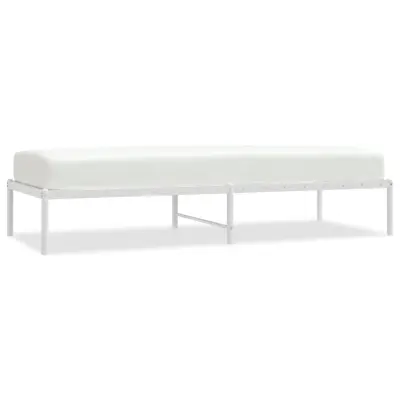 vidaXL Kovinski posteljni okvir bel 75x190 cm