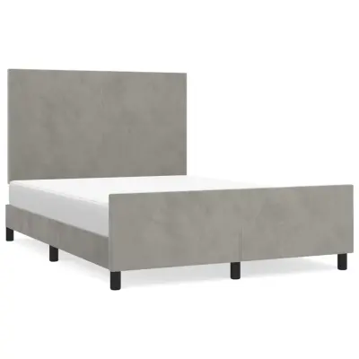 vidaXL Posteljni okvir brez vzmetnice svetlo siv 140x190 cm žamet