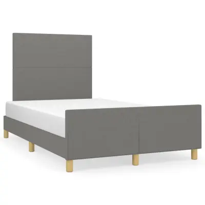 vidaXL Posteljni okvir brez vzmetnice temno siv 120x200 cm blago
