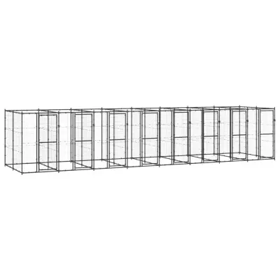 vidaXL Zunanji pasji boks jeklo 19,36 m²