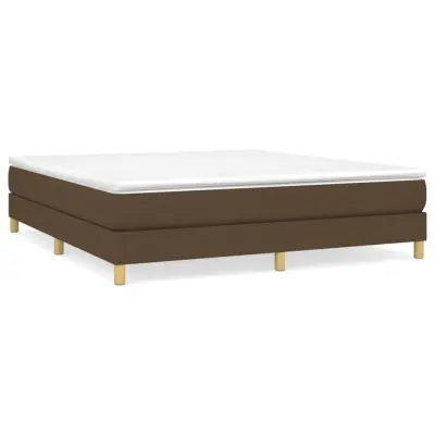 vidaXL Box spring postelja z vzmetnico temno rjava 160x200 cm blago