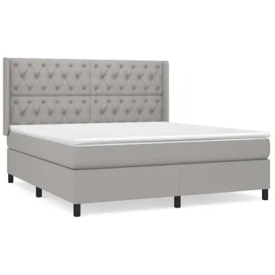 vidaXL Box spring postelja z vzmetnico svetlo siva 160x200 cm žamet