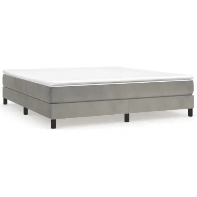 vidaXL Box spring postelja z vzmetnico svetlo siva 180x200 cm žamet