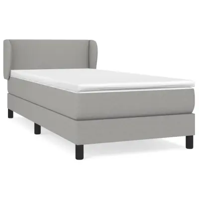 vidaXL Box spring postelja z vzmetnico svetlo siva 80x200 cm blago