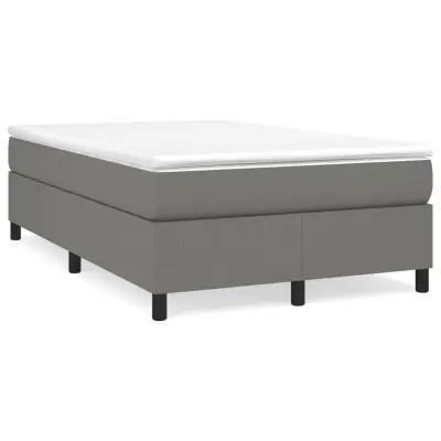 vidaXL Box spring postelja z vzmetnico temno siva 120x200 cm blago
