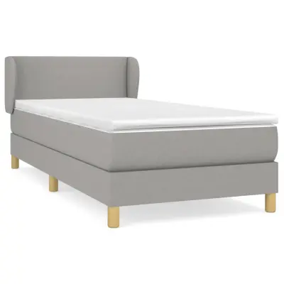 vidaXL Box spring postelja z vzmetnico svetlo siva 80x200 cm blago