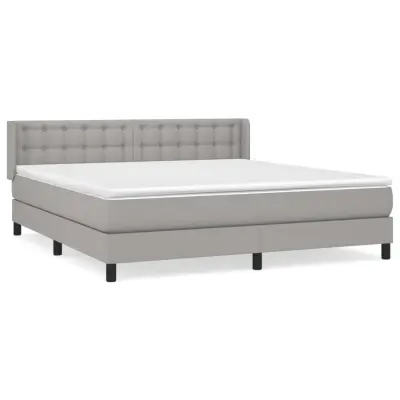 vidaXL Box spring postelja z vzmetnico svetlo siva 180x200 cm blago