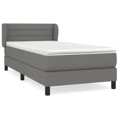 vidaXL Box spring postelja z vzmetnico temno siva 80x200 cm blago