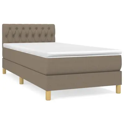 vidaXL Box spring postelja z vzmetnico taupe 90x190 cm blago