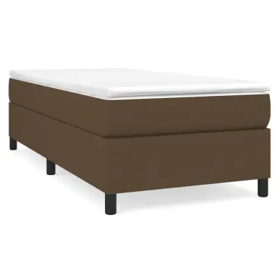 vidaXL Box spring postelja z vzmetnico temno rjava 80x200 cm blago
