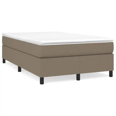 vidaXL Box spring postelja z vzmetnico taupe 120x200 cm blago