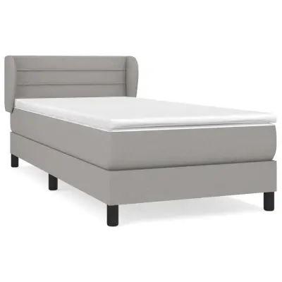 vidaXL Box spring postelja z vzmetnico svetlo siva 80x200 cm blago