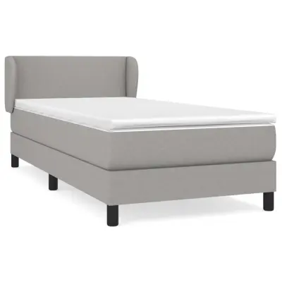 vidaXL Box spring postelja z vzmetnico svetlo siva 90x190 cm blago