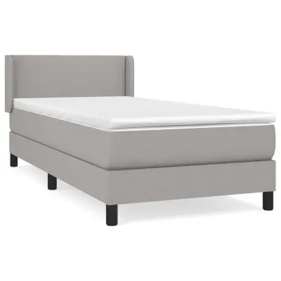 vidaXL Box spring postelja z vzmetnico svetlo siva 80x200 cm blago