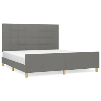 vidaXL Posteljni okvir brez vzmetnice temno siv 180x200 cm tkanina