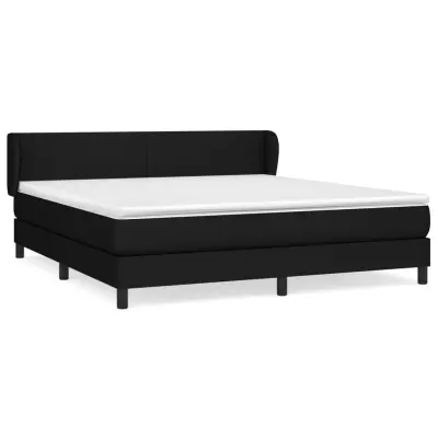 vidaXL Box spring postelja z vzmetnico črna 180x200 cm blago